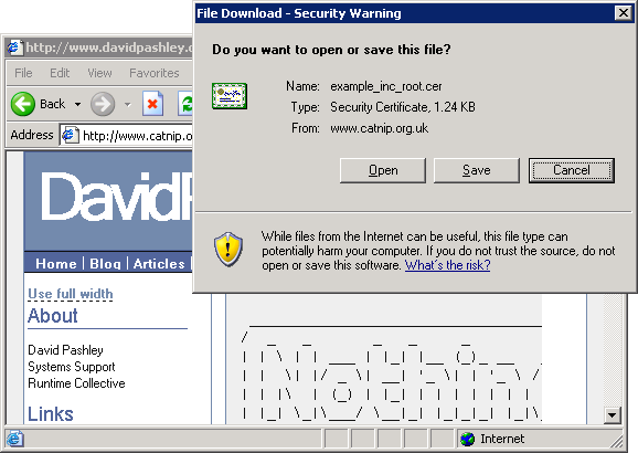 Internet Explorer prompt